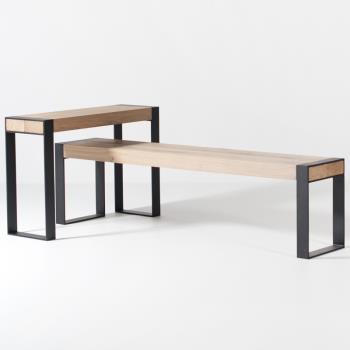 北歐工業風實木長條凳鐵藝木制長板凳餐桌復古長方形休息換鞋凳