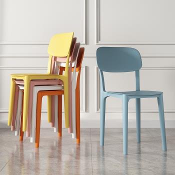 塑料椅子家用加厚靠背椅餐椅簡約現代網紅商用餐廳凳子北歐化妝椅