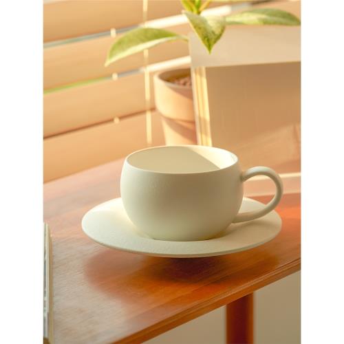 肆月復古咖啡杯子高級感咖啡杯碟陶瓷蛋杯拿鐵拉花杯精致下午茶杯