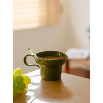 肆月 馬克杯小眾設計感茶杯家用杯子陶瓷情侶水杯辦公室咖啡杯