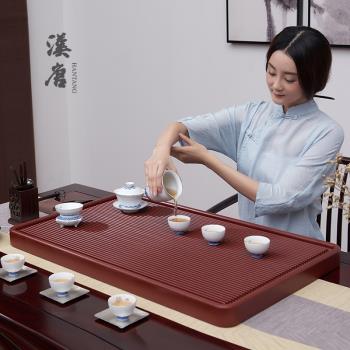 漢唐茶具電木茶盤家用茶臺現代茶托長方形電膠木茶海托盤干泡排水