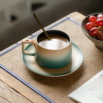 兮元記復古日式陶瓷咖啡杯子高檔精致高顏值杯碟套裝馬克杯設計感
