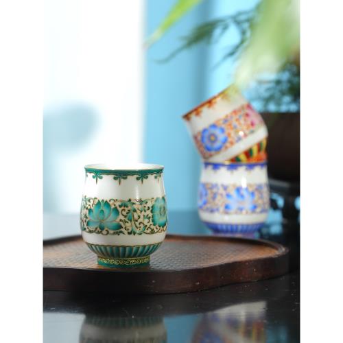 景德鎮陶瓷小茶杯純手工掐絲琺瑯彩主人杯個人專用功夫茶具品茗杯