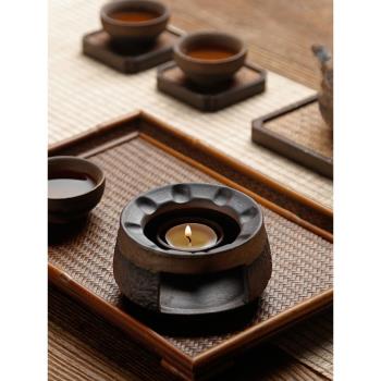 粗陶溫茶器煮茶爐戶外酒精燈暖茶蠟燭家用小火爐日式加熱茶具底座