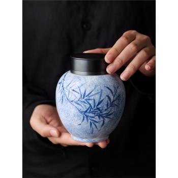 陶福氣 精品青花瓷茶葉罐 家用陶瓷密封罐普洱紅茶散茶存儲茶罐子