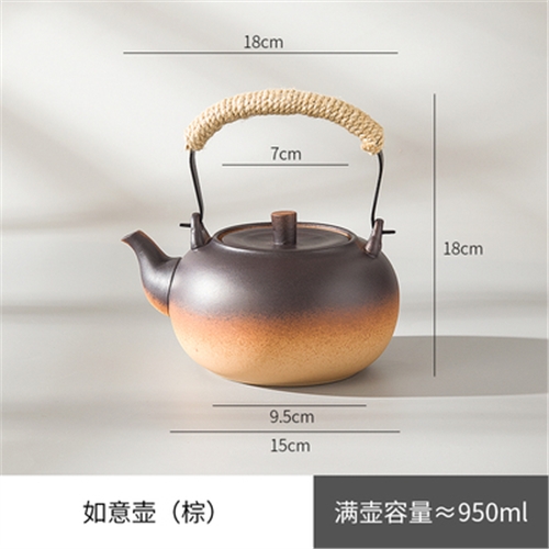 岳恒煮茶壺自在勾套裝電陶爐家用陶壺燒水泡茶茶具靜音茶道禪意|煮茶爐