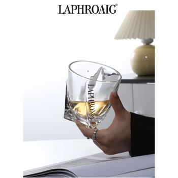 Laphroaig拉弗格甩單/威士忌杯中古水晶扭腳杯子vintage酒杯洋酒