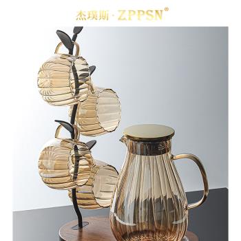 ZPPSN冰棱冷水壺耐高溫玻璃涼水壺客廳家用輕奢茶幾水杯水具套裝