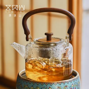煮茶壺蒸煮兩用茶壺一體玻璃提梁磁吸純鈦家用電陶爐專用天久璃匠