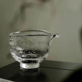 手工氣泡琉璃公道杯大容量加厚茶海創意日式玻璃公杯防燙分茶器