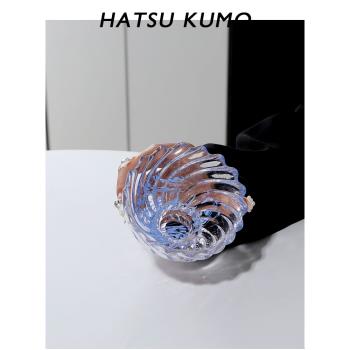 初雲有風小碟 中古高臺碗 宋逸水晶玻璃碟子水果盤子甜品冰淇淋碗