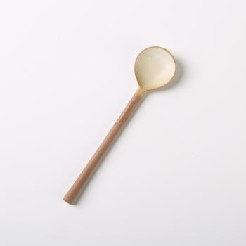 手工復古咖啡湯匙日式陶瓷長柄咖啡匙小勺子創意攪拌勺做舊勺子