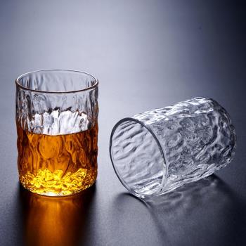 日式家用玻璃水晶啤酒杯威士忌