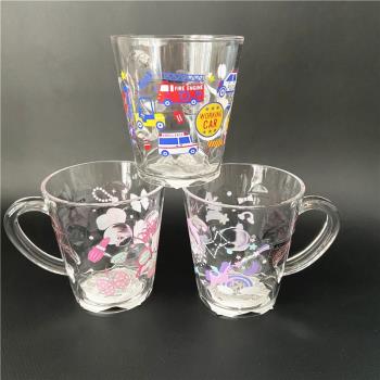 日本DAISO大創兒童刷牙杯喝水杯卡通寶寶耐摔可愛透明杯子漱口杯