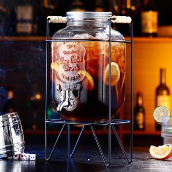 玻璃果汁罐酒炮可樂桶 梅森罐密封罐釀酒瓶酵素桶 帶龍頭泡酒瓶