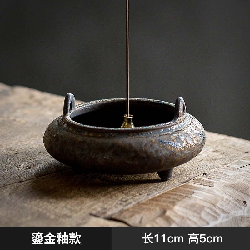 碌心焚香香坐三足家用香插陶瓷線香盤香香托禪意香薰爐茶道配件|茶道