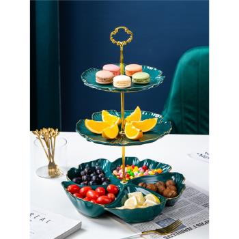 多層零食水果盤創意下午茶點心甜品臺展示架家用客廳三層蛋糕盤