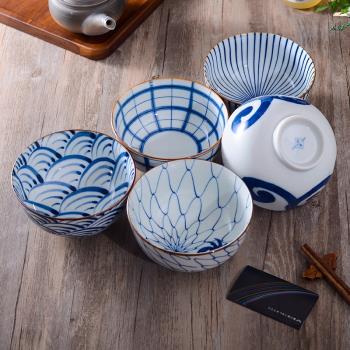 日本進口有田燒缽碗復古米飯碗粥碗日式和風陶瓷家用釉下彩餐具