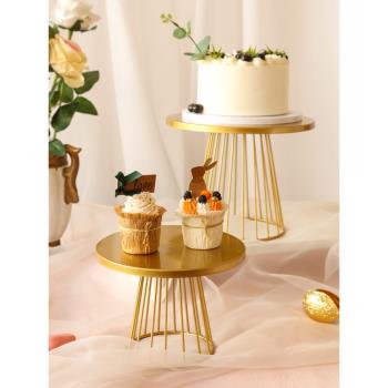 歐式蛋糕甜品臺高腳托盤展示架金屬擺件裝飾下午茶點心盤冷餐茶歇