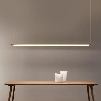 北歐極簡長條餐廳餐桌吊燈現代簡約工作室書房辦公一字創意設計燈