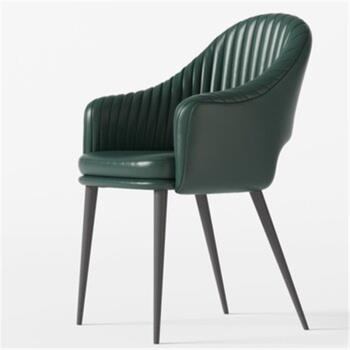 現代簡約皮藝餐椅設計師輕奢風靠背扶手椅宅寂風酒店餐椅樣板間椅
