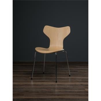 德宜客實木椅北歐簡約小戶型餐椅設計師家用餐廳椅咖啡廳靠背椅子