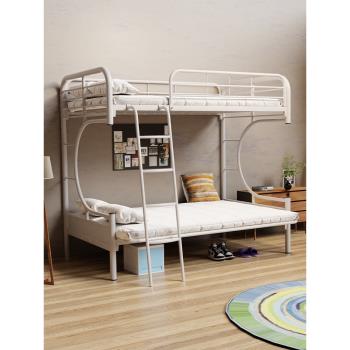 沙發折疊上下雙層床成人子母床鐵床上下鋪鐵架床上下兩層高低床架
