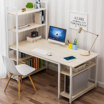 公寓電腦桌臺式家用經濟型書桌簡約現代學生寫字桌子臥室簡易書架
