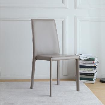 現代簡約餐椅家用皮質餐廳椅北歐輕奢設計感意式極簡餐桌椅子