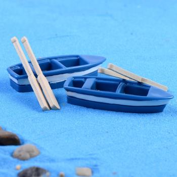 苔蘚微景觀船只花盆小配件小擺飾品魚缸小船和船槳 小擺件DIY材料