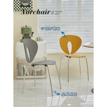 NORCHAIR北歐塑料餐椅家用小戶型靠背椅子網紅ins風咖啡廳休閑椅