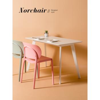 Norchair網紅北歐長方形餐桌家用小戶型現代簡約ins風時尚長桌子