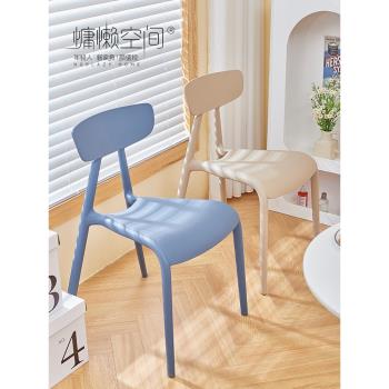 慵懶空間北歐塑料餐椅靠背小戶型現代家用簡約辦公椅休閑餐廳椅子
