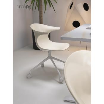 北歐書桌椅塑料靠背書房旋轉簡約現代扶手可調節升降會議室辦公椅