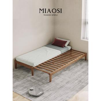實木單人床90cm可伸縮床架無床頭多功能伸縮沙發床兩用收縮床抽拉