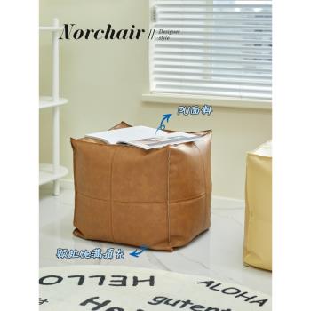 Norchair簡約矮凳布藝坐墩網紅小方凳家用簡約現代客廳榻榻米凳子