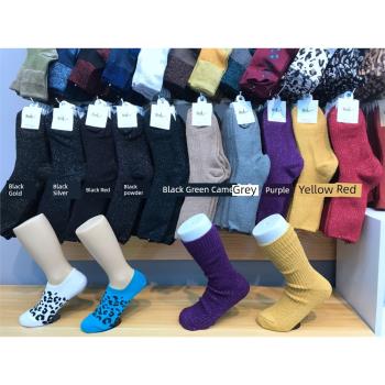 韓國進口柔軟針織亮絲保暖襪子