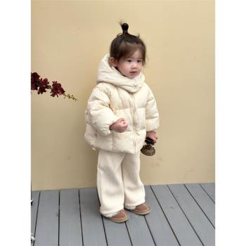 女童新款兒童羽絨棉服2023加厚寶寶冬季女童童裝冬裝外套保暖防寒