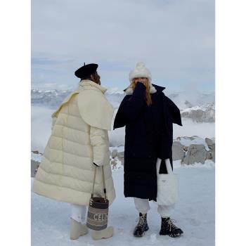 MOERSHOP 保暖界王者 90白鴨絨羽絨服女冬季韓版寬松長款連帽外套