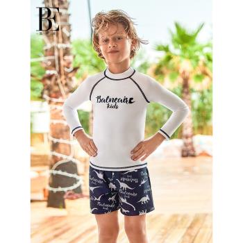 BE范德安兒童泳衣分體長袖中大童防曬防紫外線速干保暖男童游泳裝