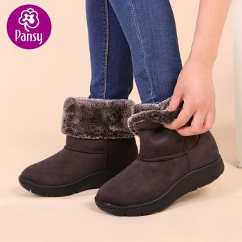Pansy冬季雪地靴防滑百搭棉鞋
