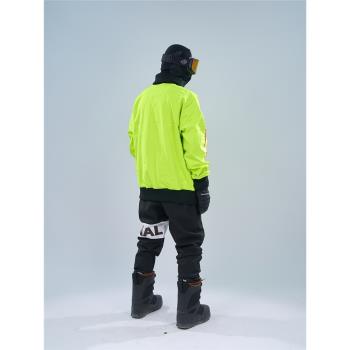 OG原器 軟殼滑雪服防水衛衣男女中性高領單雙板 抓絨保暖搭背帶褲