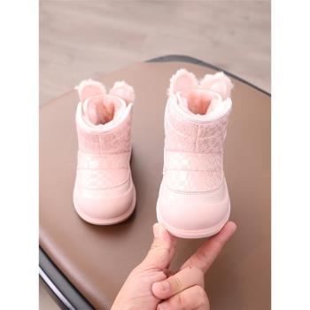 寶寶雪地靴冬季嬰幼兒學步鞋加絨保暖大棉鞋0一1-2-3歲男女童短靴