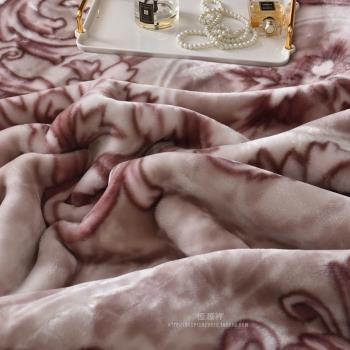 恒源祥超柔拉舍爾天絲絨雙人毛毯加厚雙層冬毯蓋毯冬季絨毯促銷