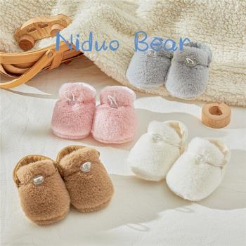 尼多熊寶寶地板鞋襪兒童秋冬季超厚毛絨嬰兒腳套加厚外穿保暖防掉