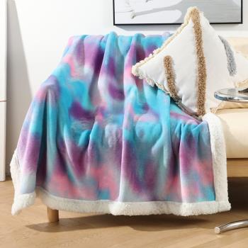 波西米亞毛毯冬季加厚珊瑚法蘭絨蓋毯子床上加絨床單學生宿舍保暖