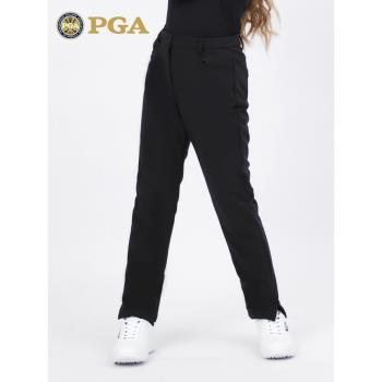 美國PGA兒童冬季加絨高爾夫長褲女童保暖運動褲青少年防風球服