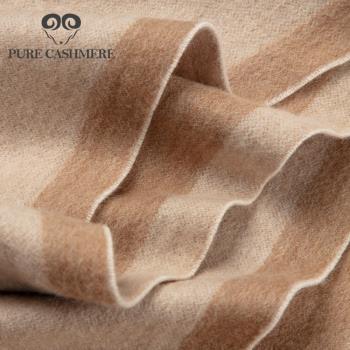 Pure cashmere意客訂單 100%羊絨圍巾拼色流蘇男女士秋冬季高級感