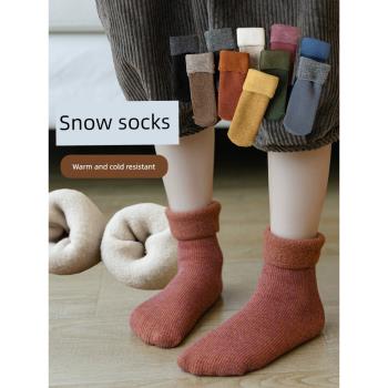 冬季加厚寶寶暖腳羊絨兒童襪子