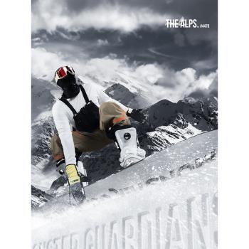 Monster Guardians滑雪背帶褲男防水耐磨單雙板保暖滑雪服沖鋒衣
